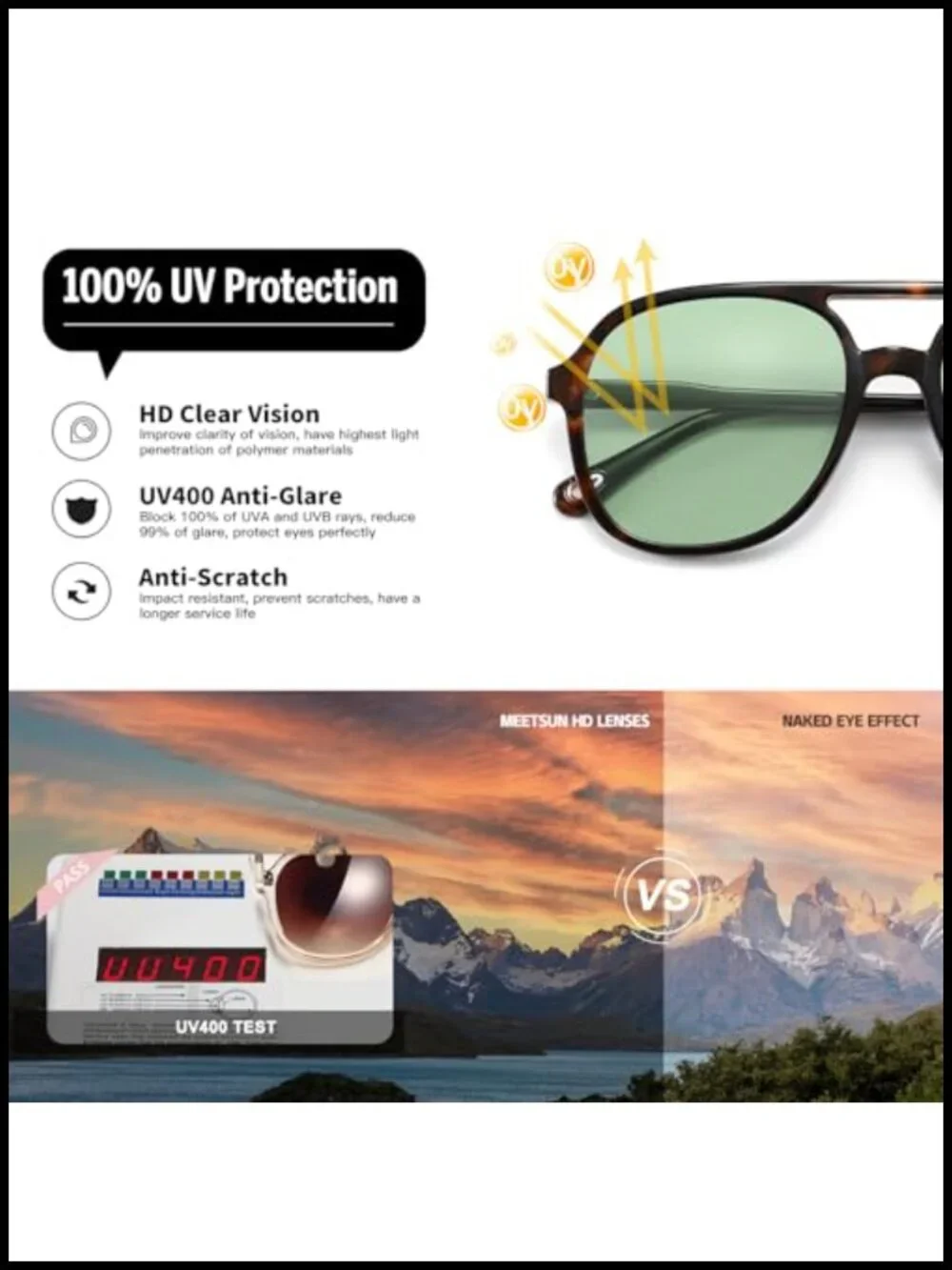 Retro 70s Oversized Aviator Sunglasses for Women Men, 3 Pack UV400